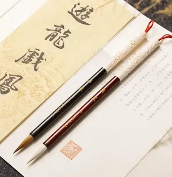Weasel Hair Wolf Hair Multiple Hair Brush Rosewood Camel Bone Penholder Chinese Calligraphy Brush Pen Regular Script Writing Pen